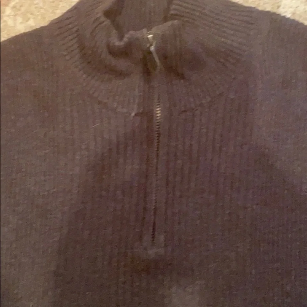 Perry Ellis Men’s Casual Cotton 1/4 Zip Charcoal Sweater, Size XLarge